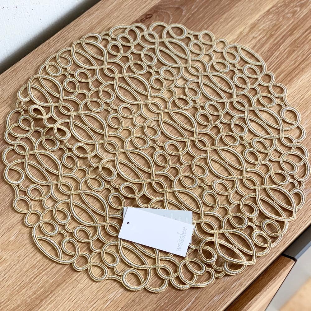 カール　ランチョンマット 　ゴールド　円形　weissfee ヴァイスフェ