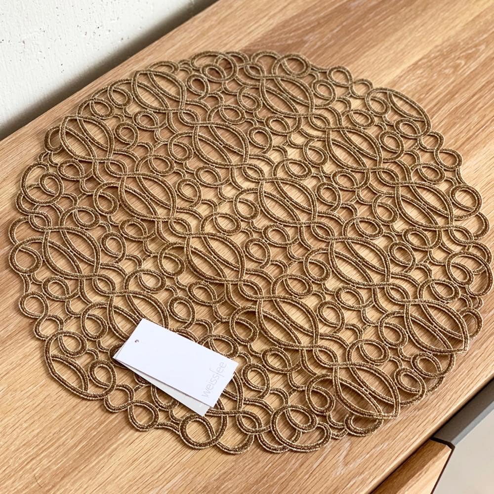 ランチョンマット 　円形　ブラウン　weissfee　ヴァイスフェ