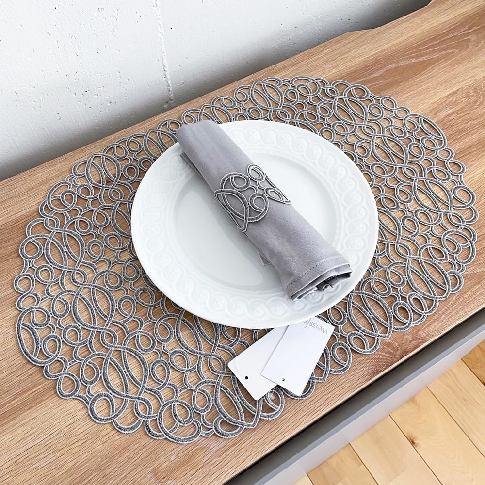 ヴァイスフェ カール シルバー オーバルランチョンマット