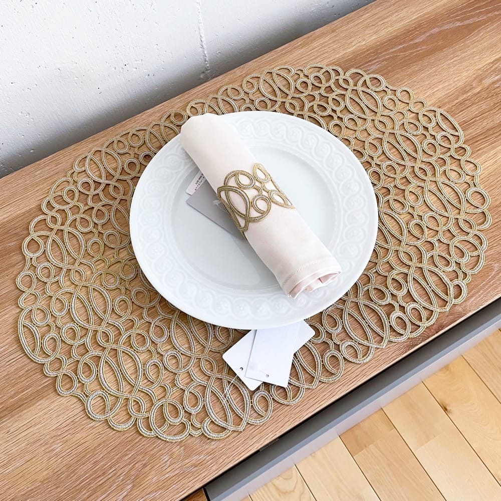 ヴァイスフェ カール ゴールド オーバルランチョンマット