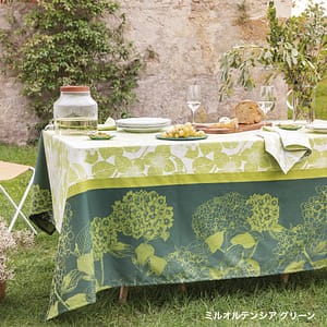 ガルニエ・ティエボー ミルオルテンシア グリーン テーブルクロス